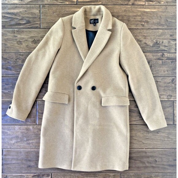 Zara TRF Trafaluc Wool Blend Coat Sz Small Double Breasted Oatmeal - Picture 1 of 10